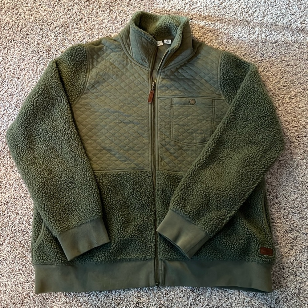 L.L. Bean quilted sweatshirt sherpa zip jacket XL VGUC